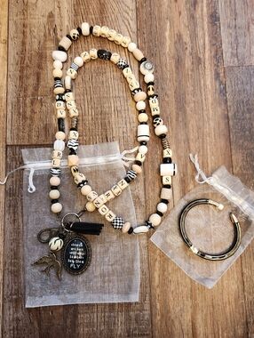 Pencil Bracelet And Teacher Necklace Set